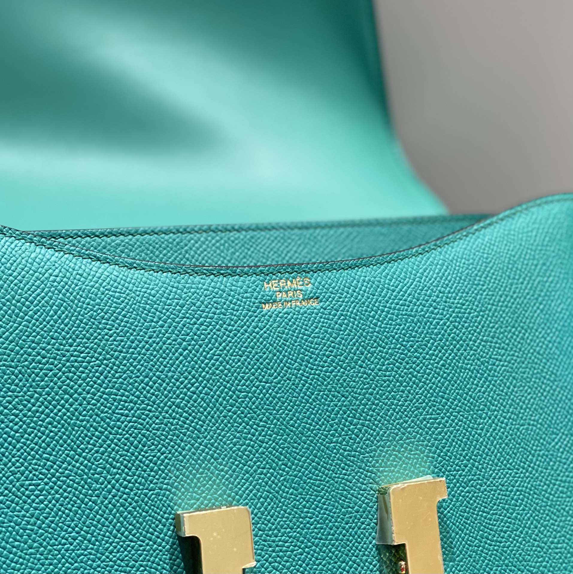 Hermes Constance 24cm Shoulder Bag In Vert Vertigo Epsom Leather